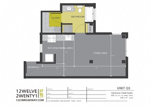 floor plan of the upper level floor plan studio apartment